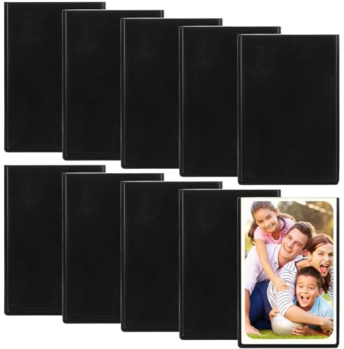 SJDKAKJSA 10xMagnet Bilderrahmen Kühlschrank für Polaroid Instax Mini Film,Fotomagnete Selbst Gestalten,9,5 x 6,5 cm Magnetrahmen Magnetischer Bilderrahmen, (10, Schwarz)