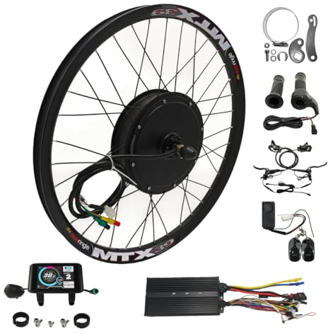 CHAOZHU 5000 Electric Bicycle Conversion Kit, 72V 5KW Ebike Conversion Rear Wheel Kit, 24-29 Inch MTX39, with 100A Controller, 155mm Dropout (48-72V 5000W 26 Inch Rear Wheel Kit)
