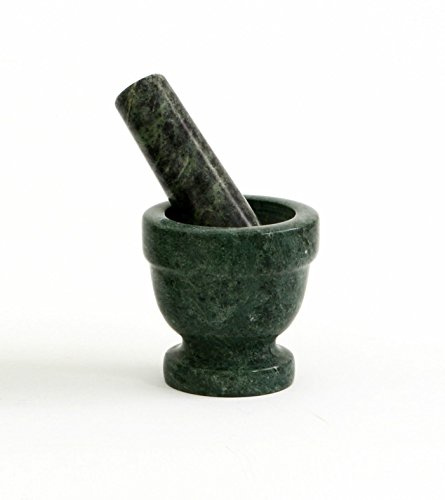 Mortero de mármol verde con base con mortero de cocina de 6 x 6 cm Big Green Marble Mortar Stone Kitchen with Pestle Handmade Classics Home Interior Design
