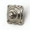 Sonnette de porte antique N9201 - En laiton nickelé et poli - Avec bouton de sonnette - Fabriquée à la main selon les modèles anciens.