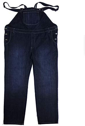 Abraxas Jeans Latzhose in Herrenübergröße, Stonewash-Blue, Größe:5XL