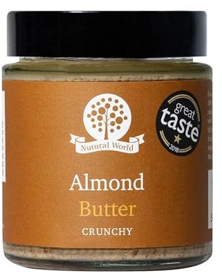 Nutural World - Crunchy Almond Nut Butter (170g) Great Taste Award Winner - 100% Pure Single Ingredient