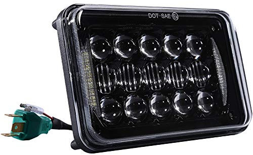 SXMA 48 Watt 4x6 zoll 5D LED Scheinwerfer Rechteckiger Scheinwerfer Ersatz mit DRL DOT Genehmigt LED Arbeitslicht Schwarz LED6448 (2 stücke)