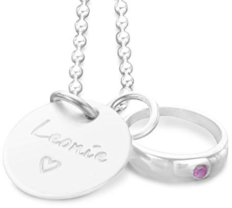 Taufe Mädchen Geschenk personalisiert Taufkette Silber GEBORGEN TAUFRING Taufschmuck Gravur Namenskette Taufpate Taufpatin
