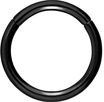 PIERCINGLINE Segmentring Clicker Titan Piercing Nase Septum Ohr Helix Lobe Tragus Schwarz 1,2 x 10 mm