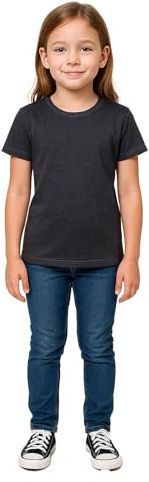 Girls Cotton T Shirt Plain Crew Neck Casual Fashion Top Everyday Wear | Soft Feel Tee Lightweight Breathable Stylish Trendy Wardrobe Essential