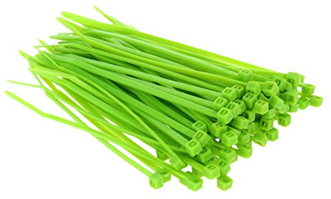 MroMax Kabelbinder aus Nylon, selbstsichernd, 9,4 x 0,2 cm (L x B), fluoreszierendes Grün, 100 Stück