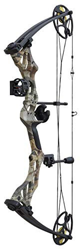KIT - Zusammengesetzter Bogen aus verstellbaren Hellbow Fossil-Rollen von 30 bis 70 LBS und Einer Öffnung von 25 bis 31, God Camo Farbe rechter Bogen mit vielfältigem Zubehör.