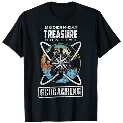 Geocaching Designs für Geocacher Geocache GPS Geschenkidee T-Shirt, Schwarz, Unisex-Erwachsene, Kurzarm, T-Shirt, Small