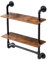 IBUYKE Wandregal, Schweberegal mit Handtuchhalter, 60x20x66cm, Wandboard für Bücher, Vintage Standregal, Leiterregal, Dekorative Regale, für Wohnzimmer, Küche, Schlafzimmer, Badezimmer RF-TM014