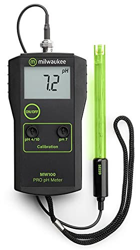 Milwaukee pH-Messgerät MW100 - Garten Pflanzen Wert Pooltester Teststreifen für Pool pH-Meter Messen Wassertester Digital Aquarium Grow Anbau Indoor