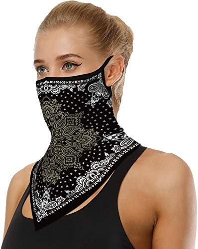 Youning Dreieckschal Halstuch Mundschutz 3D Druck Unisex Design für Damen Herren Multifunktionstuch Mundschutz Weihnachten Weihnachtsmann Schneemann Bandana Kopftuch