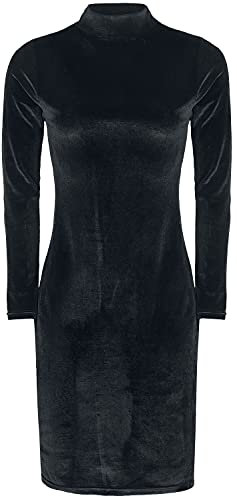 Urban Classics Ladies Velvet Turtleneck Mujer Vestido Corto Negro S 92% poliéster, 8% elastán