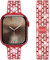 DEALELE Cinturino Compatibile con iWatch 42mm 44mm 45mm 49mm, Bracciale di Ricambio Glitter Strass Diamantato Metallo per Apple Watch Series 8/7 / 6/5 / 4/3 / SE/Ultra Donne Uomini, Rosso