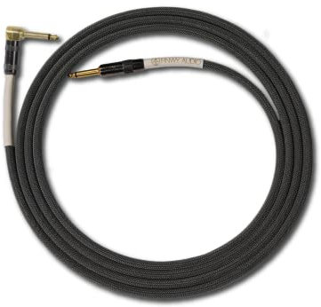 Runway Audio Instrument Cable - Lowest Capacitance Cable on The Market (20ft, Straight to Right Angle, Gray)