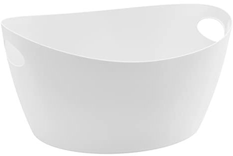Koziol Organizador, Lid, Tubo, Almacenamiento, Washtub, Recycled White, 15 L