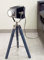 Nautical Tripod Table Lamp Adjustable Height Rustic Decor Wooden Camera Spotlight Farmhouse Vintage Standing Light for Bedrooms