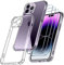 iVoler 4 in 1 Cover per iPhone 14 PRO 6.1 Pollici con 3 Pezzi Pellicola Vetro Temperato, Trasparente Antiurto [Protezione Fotocamera] Custodia, Sottile Morbida in Silicone TPU Protettiva Case