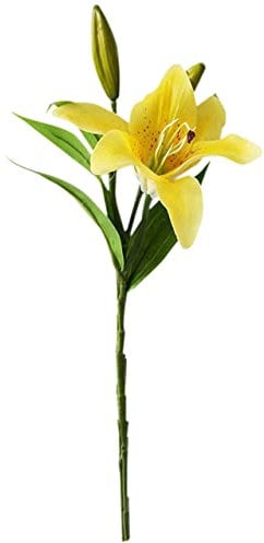 3 Köpfe Real Touch Künstliche Lilie Blumen Hochzeit Brautseide Gefälschte Blumenstrauß weiße Lilie Pflanzen Weihnachten Home Party Decor-Gelb,Frankreich