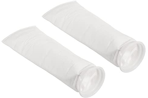 PATIKIL 4 Pollici Calze Filtro oring 5 Micron 2pz Borse Maglia Piscina Skimmer Cestello Bianco