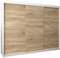 MEBLE KRYSPOL Tokyo 250 Kleiderschrank mit DREI Schiebetüren für Schlafzimmer – moderner Aufbewahrungsschrank mit Kleiderstange und Regalen – 250x200x62cm - Mattweiß + Sonoma
