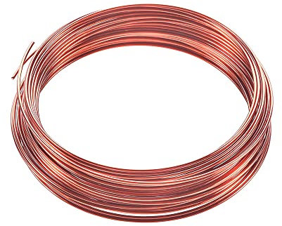 Filo di Rame per Gioielli e Bigiotteria, Metallico ø 2.0mm-10m, Senza Vernice Cu 99 per Bricolage