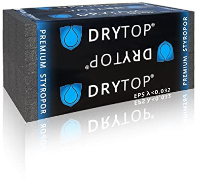 6,0 m² - 12 Platten | WDVS Fassadendämmplatten WLG 032 Farbe: graphit grau Neopor EPS Dämmung Fassade mit Strahlungsabsorber - sicherer Versand im passgenauen Karton