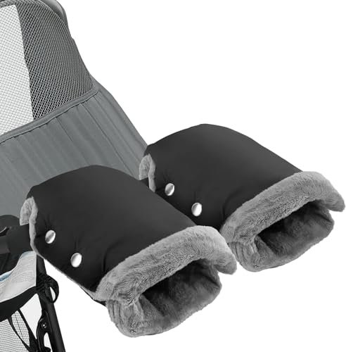 Infreecs Stroller Fleece Hand Muff, Pram Hand Warmer Pram Pushchair Gloves Hand Gloves Waterproof Anti-Freeze Extra Thick Warm Winter Baby Stroller Gloves for Pram, Buggy, Bike and Trailer - 18*26CM