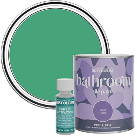 Rust-Oleum Green Water-Resistant Bathroom Tile Paint in Satin Finish - Emerald 750ml
