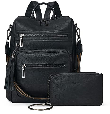 Shrrie Backpack Purse for Women Leather Backpack Fashion Designer Convertible Shoulder Bag