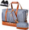 Lekespring Borsone da Viaggio Donna 50L | Borsa da Viaggio Donna con Scomparto Impermeabile Separato - con 1 Custodia per la Toilette e 2 Custodie per le Scarpe - Striature