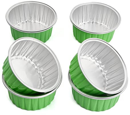 kissral Set of 10 Mini Pie Dishes Quiche Pie Tart Tins, Muffin Cupcake Cups, Thicker Cake Cup Egg Tart Pudding Mould DIY Tools, Individual Round Pie Tins Non-Stick Coating Quiche Baking Moulds