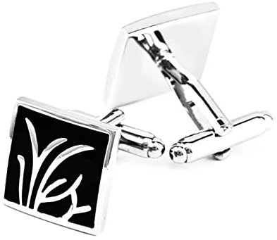 Manschettenknöpfe Vater der Braut, Silber Manschettenknöpfe Vater der Braut Quadratische Orchidee Bräutigam Hochzeitsgeschenk 1.8CM