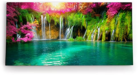 Paul Sinus Wandbild 120x60cm Wasserfälle im Dschungel Thailand Grün Natur