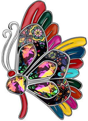 BAMAY Broches Papillon Floral en émail Alliage de Zinc Papillon Monarque Cadeaux pour Femme Fille Foulard Epingle à Revers Charms (Multicolore 146)