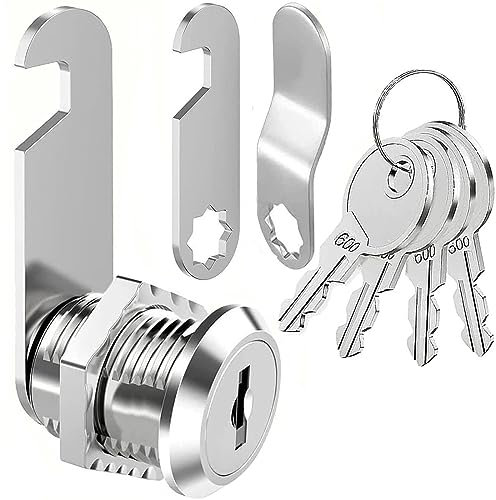 Ziyuya boîte aux lettres serrure clés similaires, armoire Cam Lock, boîte aux lettres serrure, serrure de tiroir, serrure de vanité, serrure de porte d'armoire, serrure de casier de meubles (25MM)