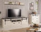 Wohnwand Wohnzimmer Schrankwand in weiß Pinie Holz und grau/anthrazit Set 3 teilig im Industrial Design mit Lowboard, Kommode und Wandregal Stove (Set 1)
