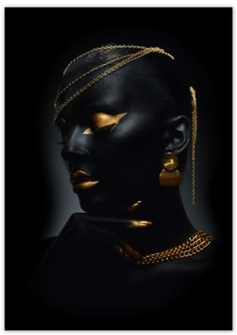 H8890M_PL1A2 Foto-Poster, Motiv Frauengesicht in Gold, 42 x 59,4 cm