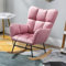 MEHWSUR Samt-Schaukelstühle for Kinderzimmer, Glider Rocker for Babyzimmer mit Massivholzgestell, moderner Stillstuhl, Akzentsessel, bequemer Beistellstuhl mit hoher Rückenlehne (Color : Roze)
