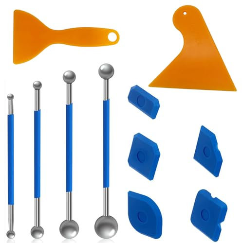 WANYIG Silikonentferner Werkzeug Set Silikon Abzieher Fugenwerkzeug Fugenkratzer Werkzeug Schaber Kit Fugenglätter Set Silikon für Bäder Fußböden Küchenfliesen Fenster Abdichtung (11 Stück)