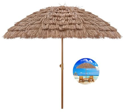 Parasol Paille Exotique Parasol De Jardin Hawaii Parasol Plage Anti Uv Parasol De Plage Inclinable Parasol De Terrasse Hauteur Réglable Parasol Balcon Imperméable Avec Sac De Transport Pour Balcon Jar