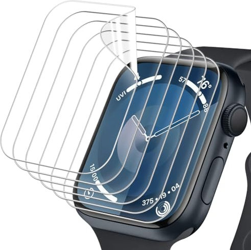 OFFCUP Schutzfolie für Apple Watch S7/S8/S9 45mm, 6 Stück Displayschutz Panzerfolie Displayschutzfolie HD Klar Displayfolie Weich TPU Folie Displayschutz für iwatch S7/S8/S9 Glas Schutz Folie