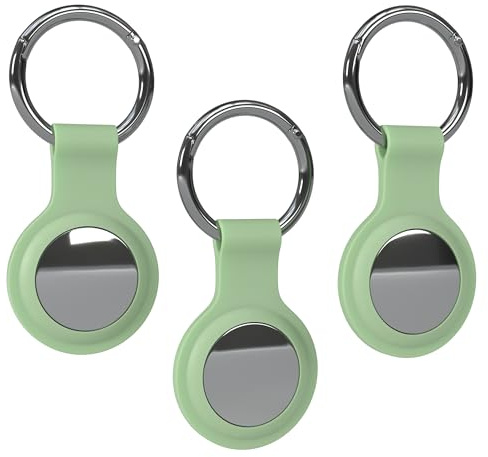 EAZY CASE - 3er Pack Schlüsselanhänger für AirTag Anhänger Hülle Silikon Grün AirTags Schutzhülle Tracker Schlüsselanhänger mit Schlüsselring geeignet auch als Air Tag Anhänger für Hunde, Katze, Kind