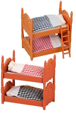 PHENOFICE 2sätze Miniatur Möbel TLG Bunk Bed Für Puppenhaus Niedliche Deko Für Kreative Spielwelten Perfektes Zubehör Für Kinderzimmer Und Puppenhaus Zubehör