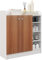 HOMCOM Mueble Zapatero de 2 Puertas Zapatero Estrecho con Estantes Ajustables para 12 Pares de Zapatos para Pasillo Entrada 83x30x90 cm Natural