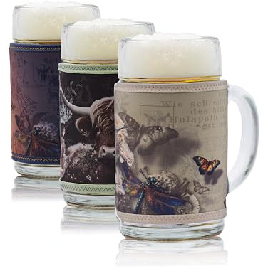 Bierkühler Manschette für 1L Maßkrug – Maßgwand im bayrischen Stil aus Neopren | Hält Bier länger kühl | Für Biergarten, Volksfest & Oktoberfest