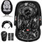 TinlyFinly Infant Car Seat Insert with Extra Cushion for Preemie to Toddler, Reversible Newborn Carseat Insert Head Support, Fits for Stroller, Baby Swing, Rocker, Bassinets, Bouncer (Black Star)