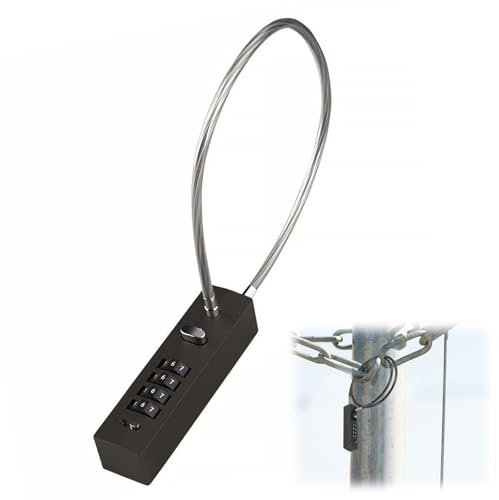 Cable Locks with Combination, 60cm/23.6in, 4 Digit Wire Rope Code Lock, Combination Padlock for Bikes, Lockers, File Cabinets, Wardrobes, Small Fences (Black)