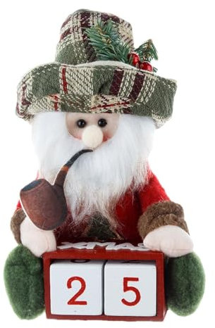 Weihnachts-Countdown-Kalender, Advents-Countdown-Kalender 2024, Weihnachtsmann-Tischdekoration, rustikales Urlaubsschild, Hristmas 2024, Weihnachtsmann-Schild für Zuhause