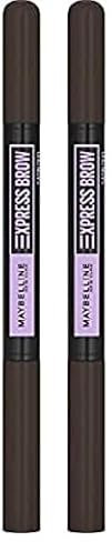 Maybelline New York Express Brow Satin Duo Augenbrauenstift und -puder in Nr. 05 Black Brown, schwarzbraun (Packung mit 2)